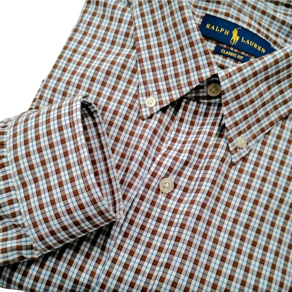 Ralph Lauren LRG Plaid Long Sleeve Coolmax Performance Button Down Shirt Pony